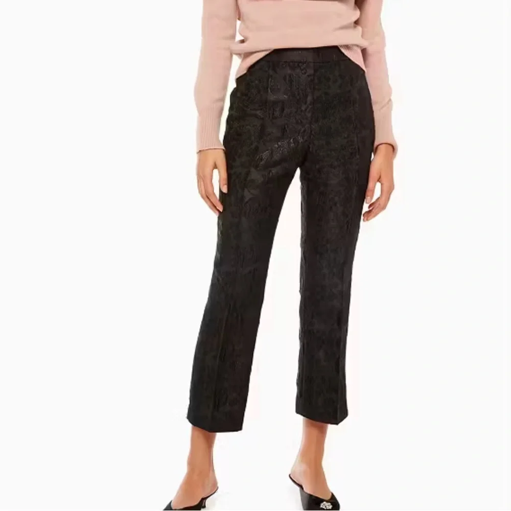 Kate Spade New York Metallic Jacquard Flare Pants Black Size 4 Z